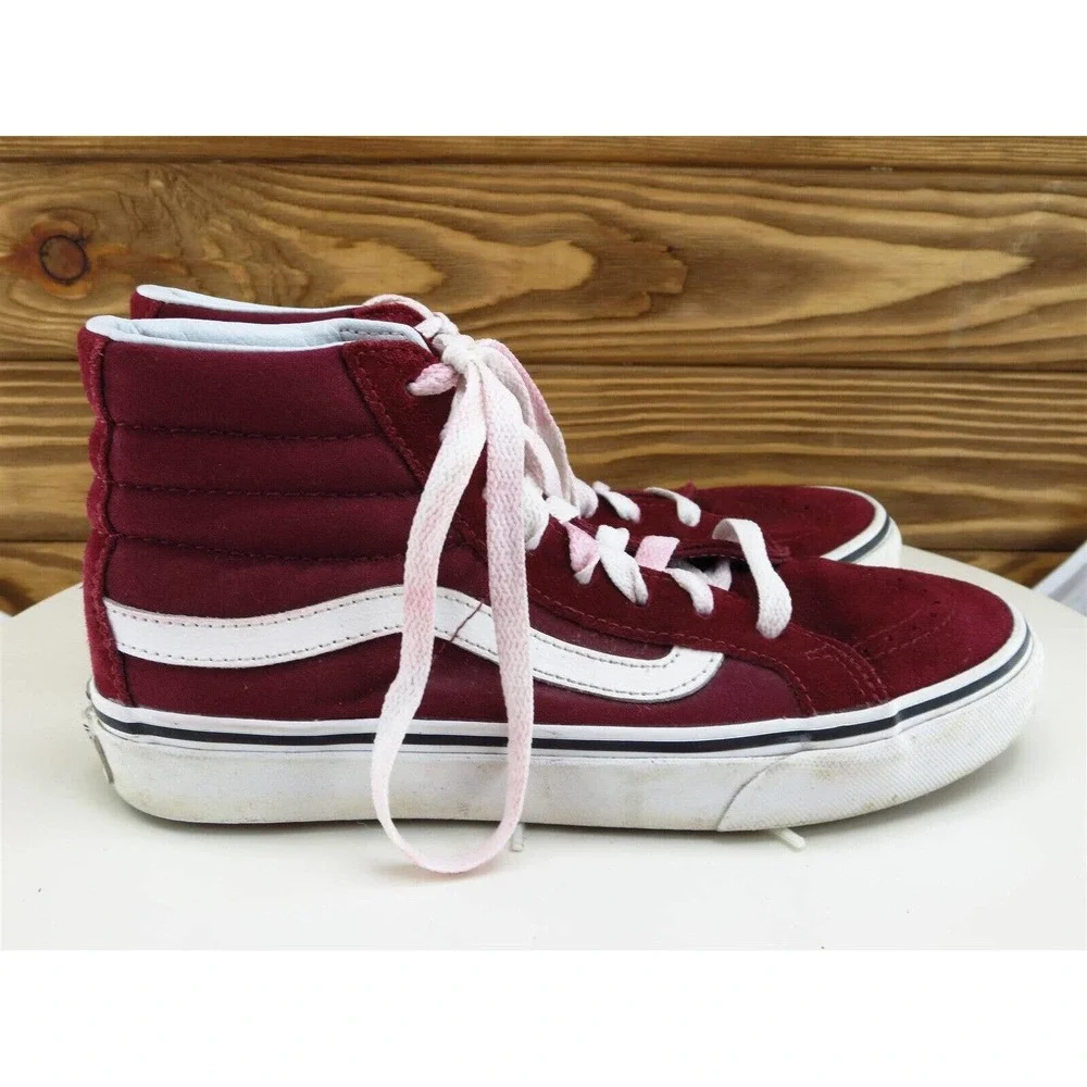 VANS Size 6 Sneaker Red Leather Medium Lace‎ Up Women